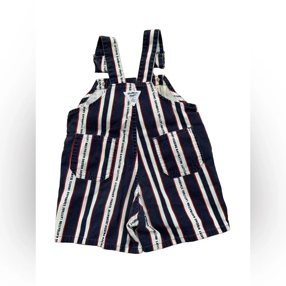 Vintage Oshkosh Size 2T Nautical Print Shortalls
